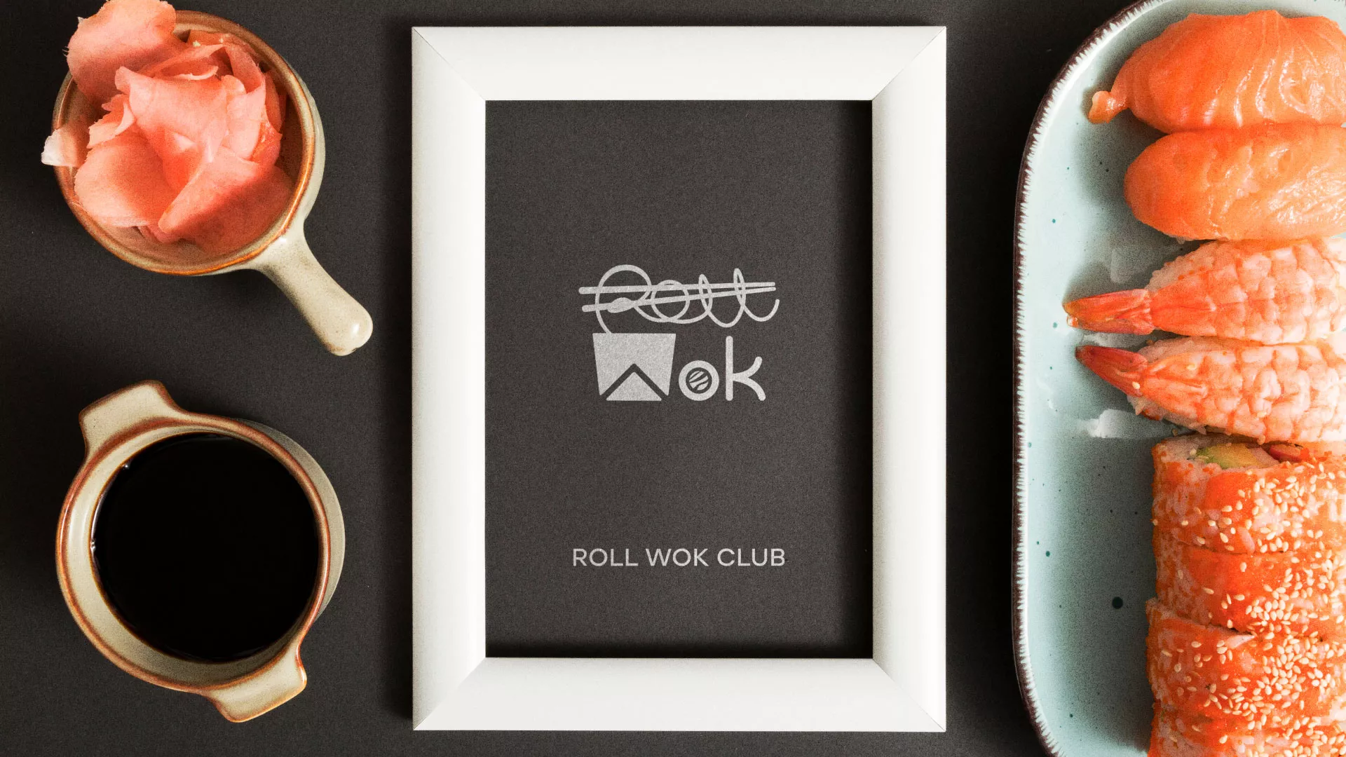 Разработка логотипа суши-бара «Roll Wok Club» в Абазе