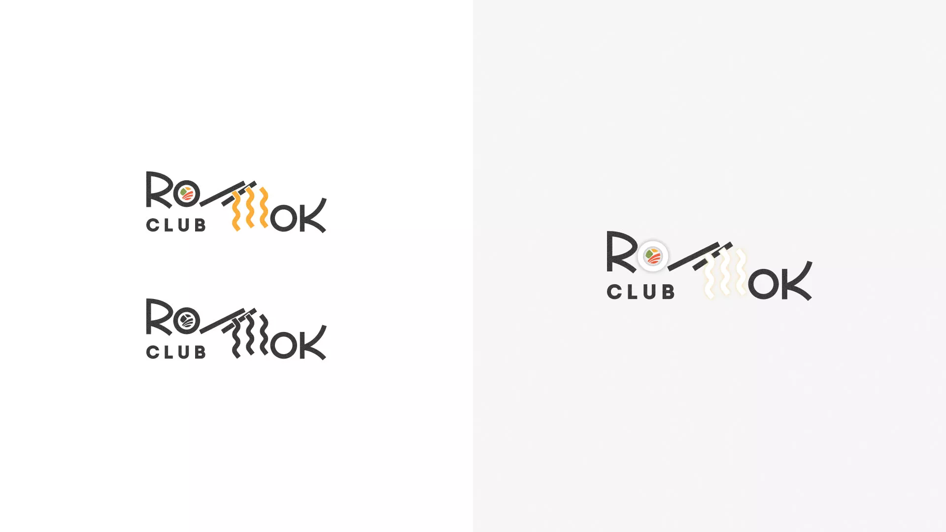 Создание логотипа суши-бара «Roll Wok Club» в Абазе