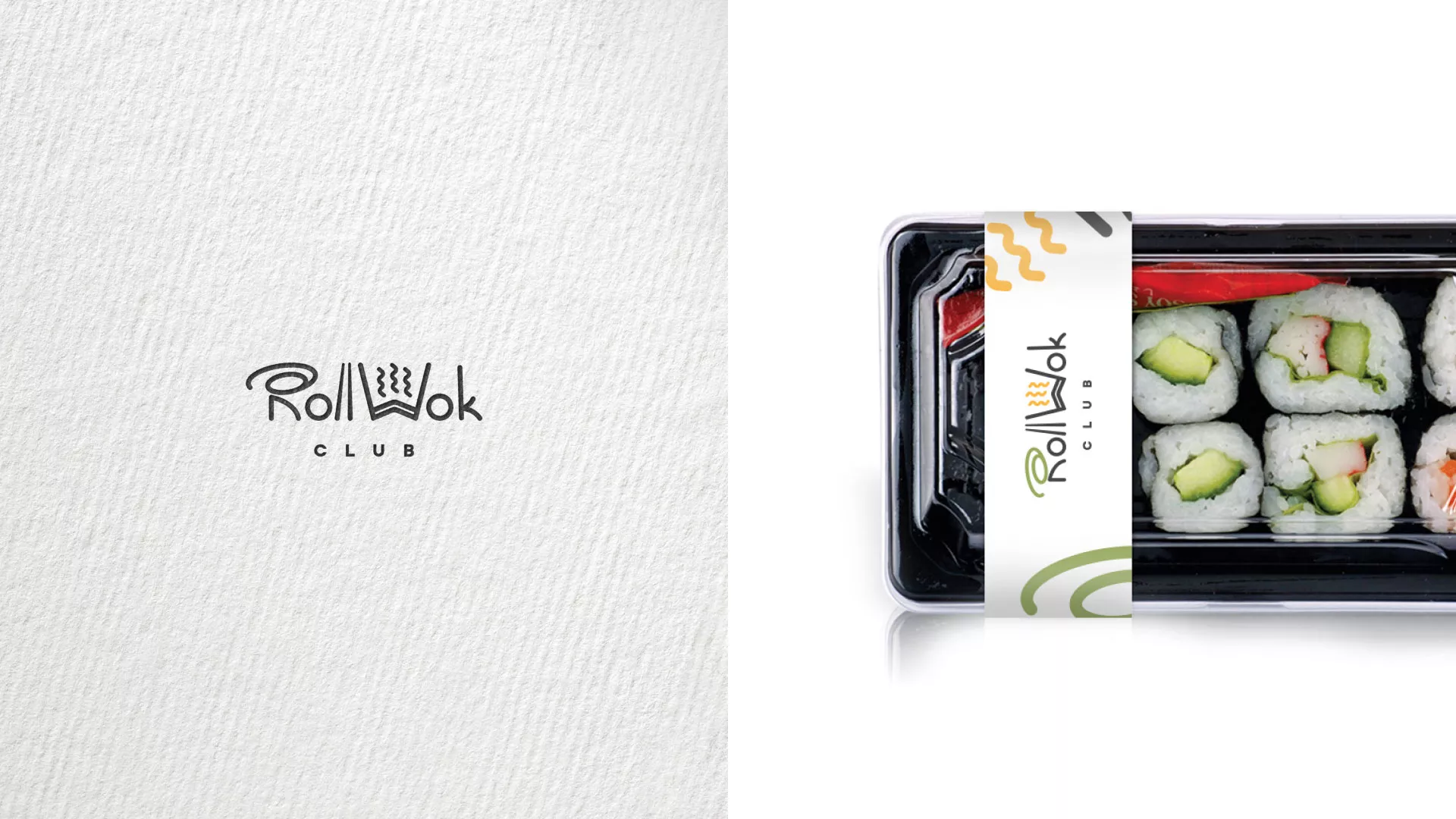 Разработка наклеек для суши-бара «Roll Wok Club» в Абазе