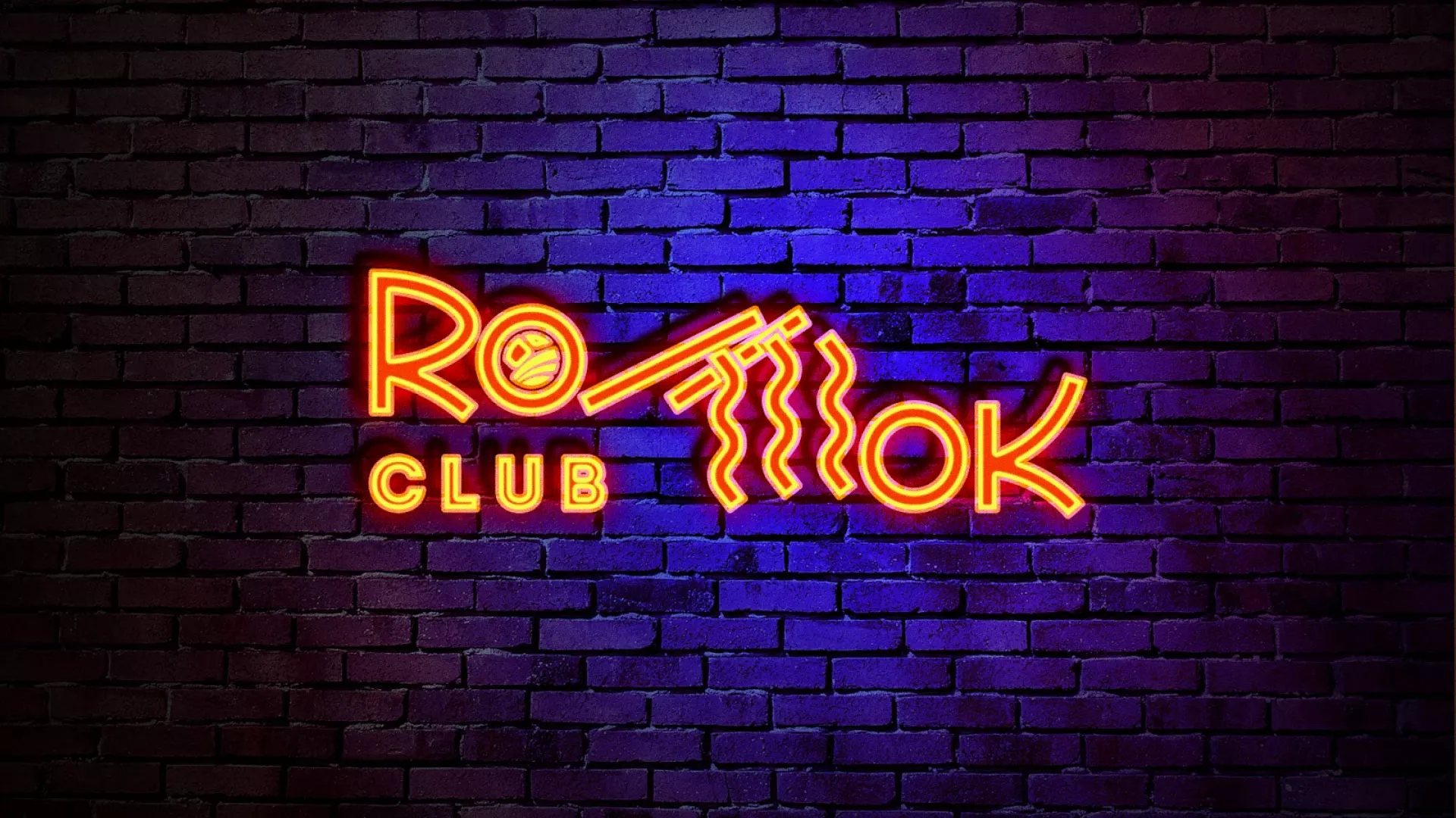 Разработка светящейся интерьерной вывески суши-бара «Roll Wok Club» в Абазе